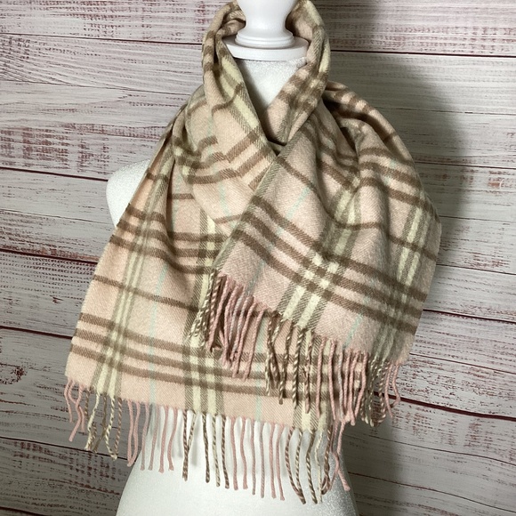 Burberry London Cashmere Pink Scarf Authentic - Picture 1 of 8